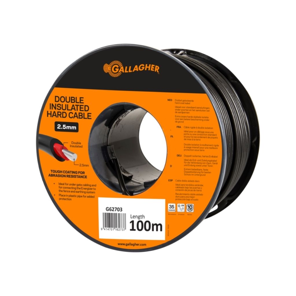 Cable Duro Doble Aislación de 2,5 mm x 100 mts Gallagher